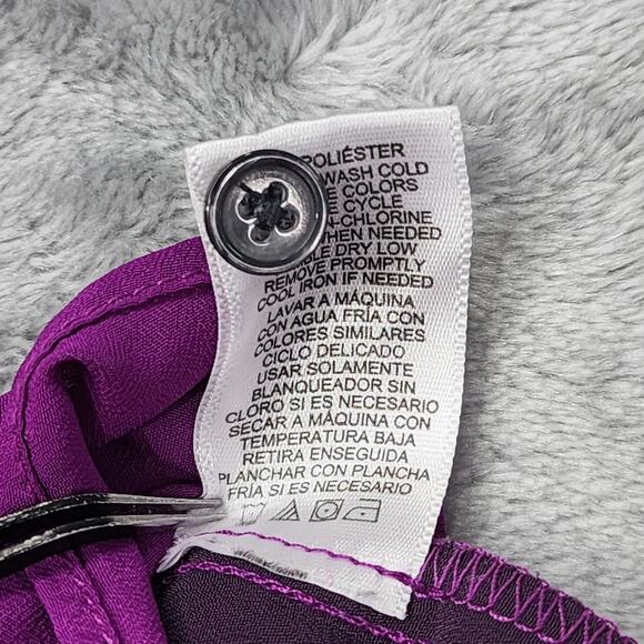 Sofia Vergara Top Womens M Purple 2-Tone Long Sleeve Popover Studded Pockets - Picture 8 of 11